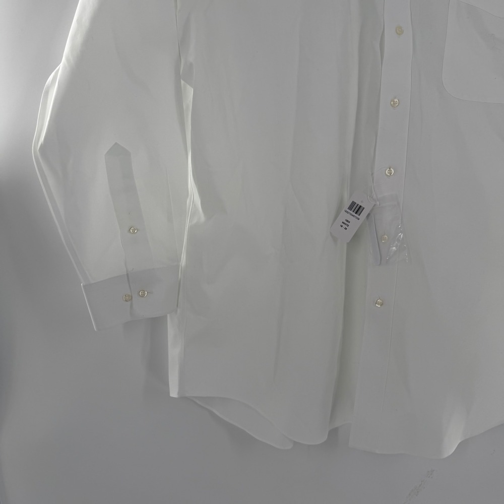 Paul Fredrick Mens White Classic Fit Cotton Dress Shirt 18 x 35 NWT 1503 - Picture 4 of 8